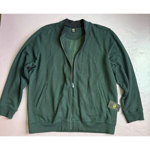 Athletic Men's 2XL‎ Green Full-Zip Fleece Jacket Mid-Length New with Tags